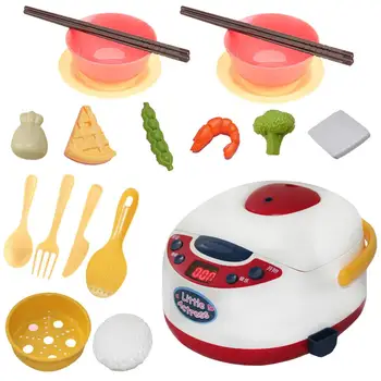 

19Pcs/Set Lifelike Electric Rice Cooker Tableware Model Pretend Play Kids Toy Kitchen Toy Set Household Appliances Toys For Kid