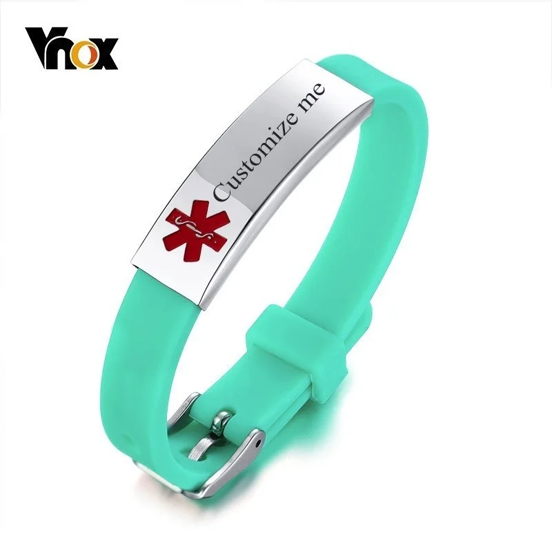 Sporty Silicone Medical Alert Id Bracelets Girl Boy Women AliExpress