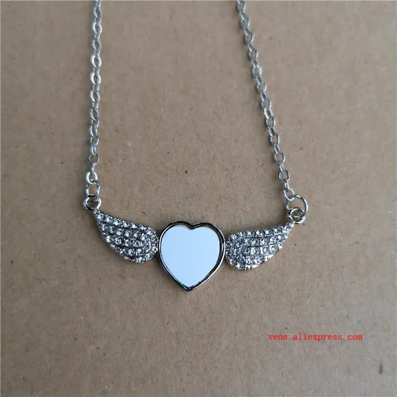 

sublimation blank small angel wings necklaces pendants for Valentine's Day hot transfer printing photo consumables 20pieces/lot