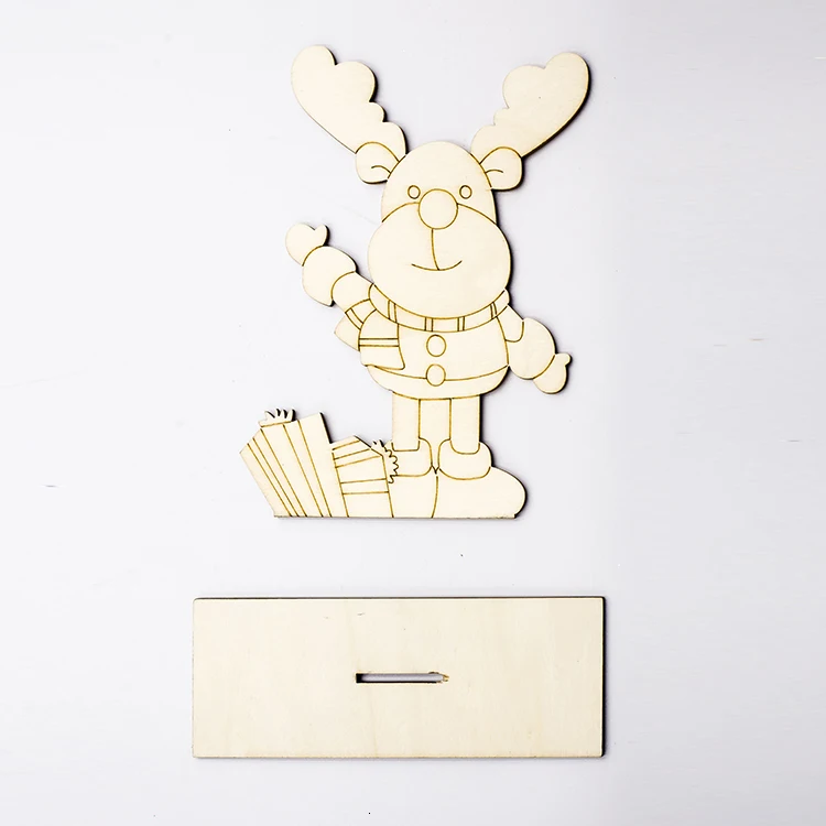 DIY креативное деревянное Ремесло рождественские украшения детские игрушки подарки Рождественские новогодние вечерние принадлежности для украшения стола 62971 - Цвет: 2PD-62971-3