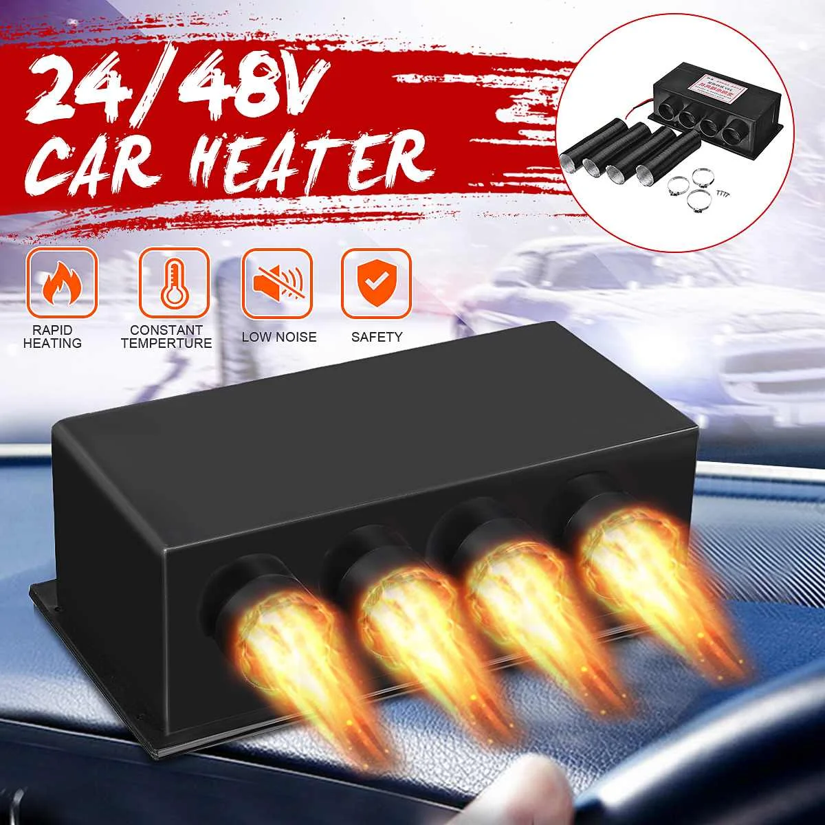 Универсальный портативный автомобильный обогреватель Autoleader 24 В/48 В, автомобильный обогреватель для автофургона, обогреватель воздуха, компактный Разогреватель Туманоуловителя, автомобильный электроприбор