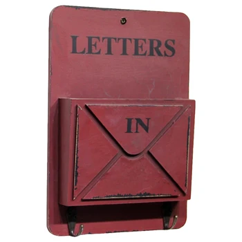 

Wall Mounted Wooden Key Holder Box Wooden Mail Key Holder Wall Mount Mail Organizer Hanging Mail Letter Container