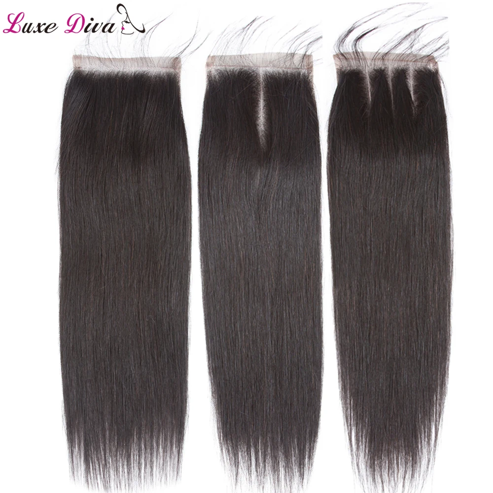 Pacotes de Cabelo em Linha Reta com Fechamento Pacotes com Fechamento Lotes em Massa Luxediva Tecer Cabelo Brasileiro Remy Humano 30 Polegada Atacado 5 Pacotes com 34 com fecho