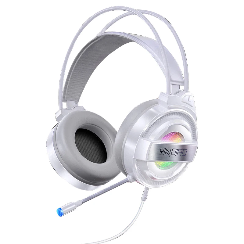 estéreo com fio usb microfone luz colorida