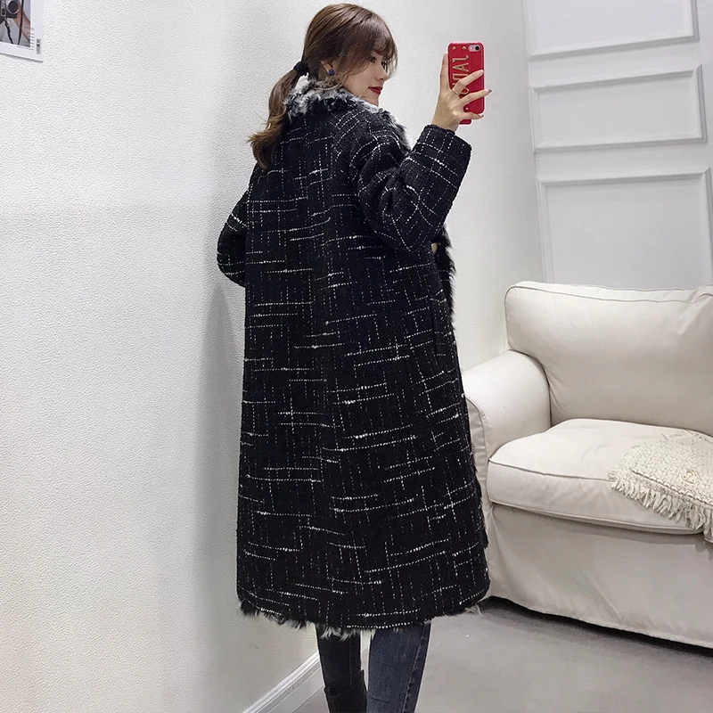 

fur sheep real woollen coat 2020 for women trench coat with genuine lamb sheep fur liner thick warm winter female new outwear