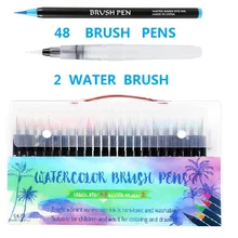 12/20/24/48/72 Цвета набор маркеров рисования водой фломастер кисть черчения Студенческая акварель кисти маркер школьные товары для рукоделия