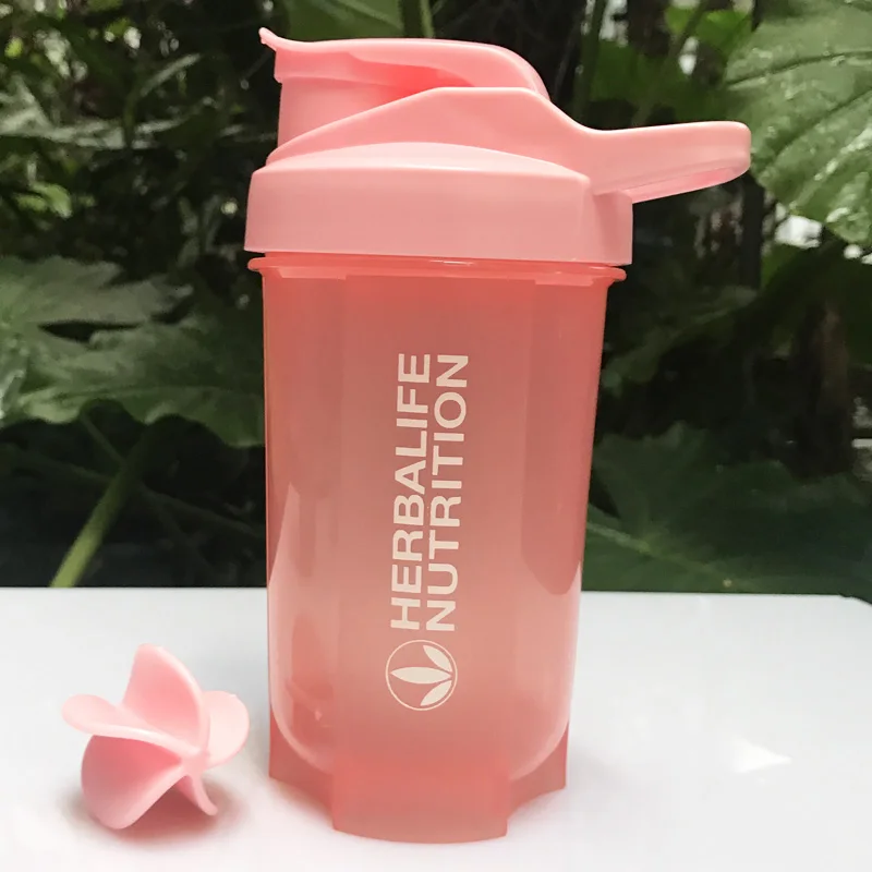Новое поступление 500 мл креативная Herbalife питательная пластиковая бутылка для воды Студенческая портативная прозрачная Спортивная бутылка для воды - Цвет: 500ml pink2