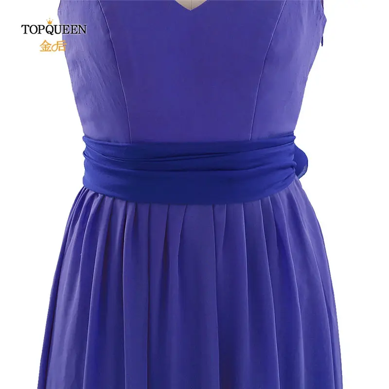 TOPQUEEN S337 свадебный пояс со стразами для торжественного платья маленькая жемчужина свадебный пояс для женщин Сатиновые пояса для платьев - Цвет: Royal blue