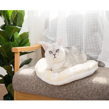 

Round Cat Mat Flannel Cat Bed House Winter Warm Sleeping Cats Nest Soft Plush Puppy Cushion Pet Bed Mat Supplies