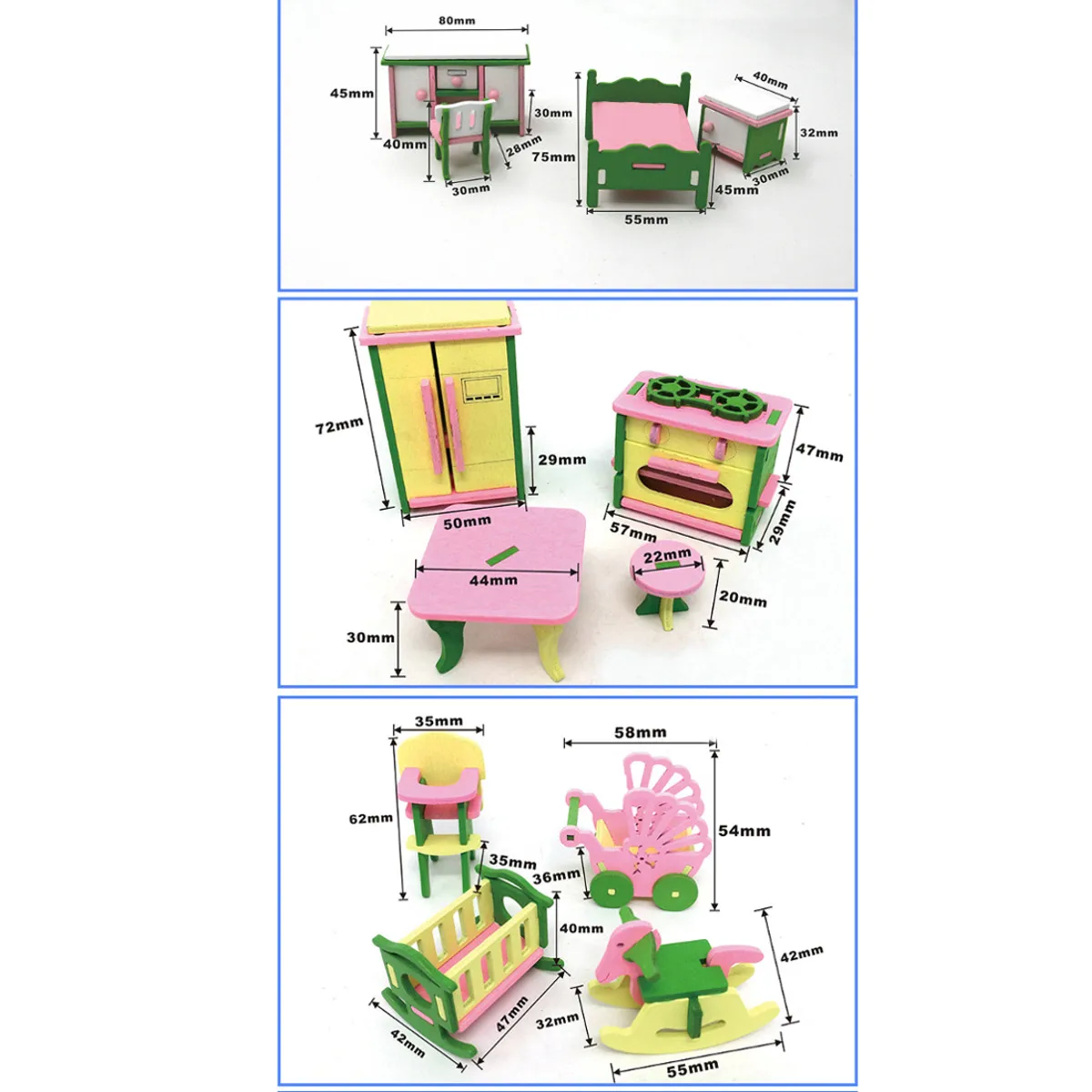 3D Кукольный дом набор Edutation игрушки наборы детские деревянные куклы мебель миниатюрный дом дети ребенок ролевые игры игрушки строительные блоки