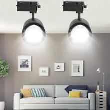 1 пара COB точечные лампы 10 Вт алюминиевый рельсовый трек Декор на потолок огни для магазина антибликовые линзы натуральный удобный эффект