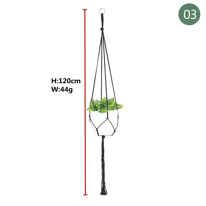 Macrame handmade plant hanger baskets flower pots holder balcony hanging decoration knotted lifting rope home garden supplies cement flower pots
