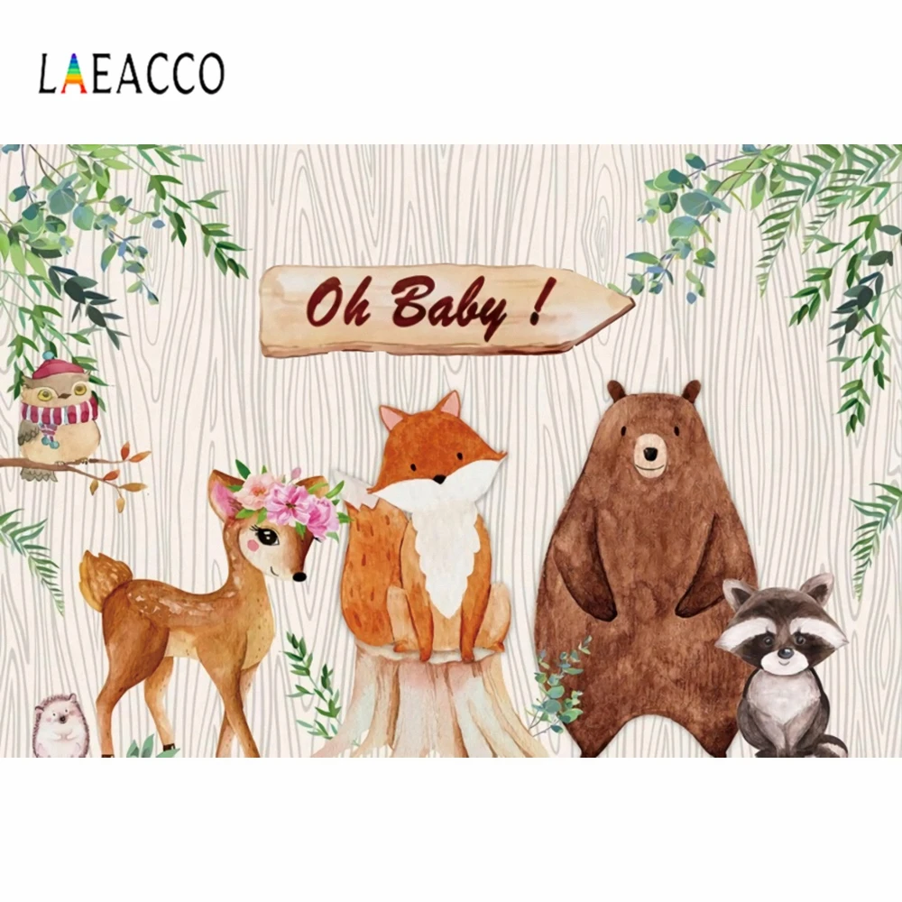 

Laeacco Baby Birthday Safari Party Animals Photo Background Scene Customized Vinyl Photographic Photography Backdrop Studio