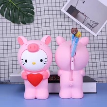 Kawaii Cat, большой чехол-карандаш, мультяшный силиконовый пенал, сумка, большой кошелек для женщин, кошельки для ключей, Ganchos Para Carteras
