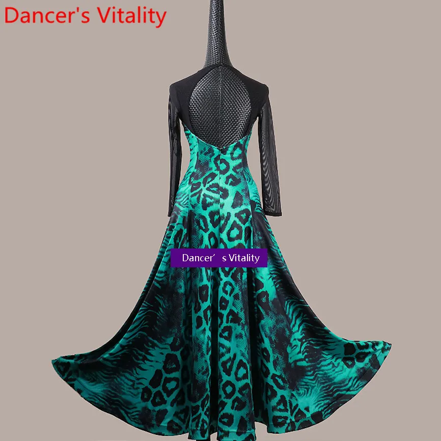 New Modern Ballroom Dance Slim Fit Splicing Milk Fiber Fishtail Dress Waltz National Standard Dance Performance Costume Clothes