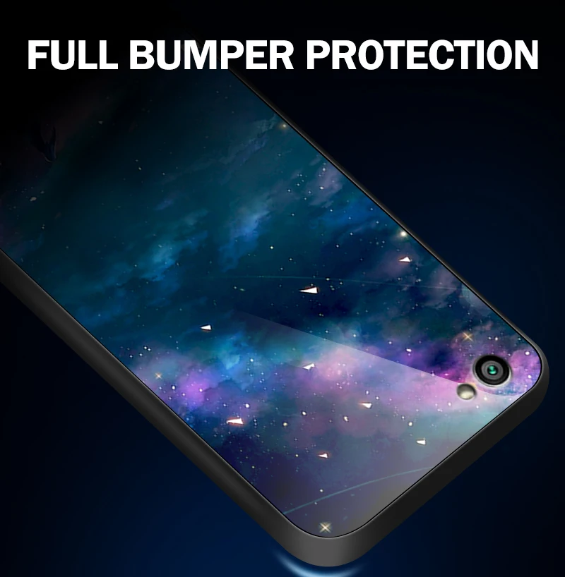 Чехол из закаленного стекла для Xiaomi Redmi 5A 6A S2 GO Plus, Жесткий Чехол для Vivo Z5X IQOO NEX AS S1 Pro, мягкий чехол из ТПУ с принтом звезды