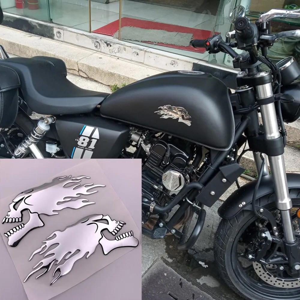 2ks motocykl 3D nálepka auto lebka emblem obtisky palivo komora duch nálepky formulovat tělo dekorace