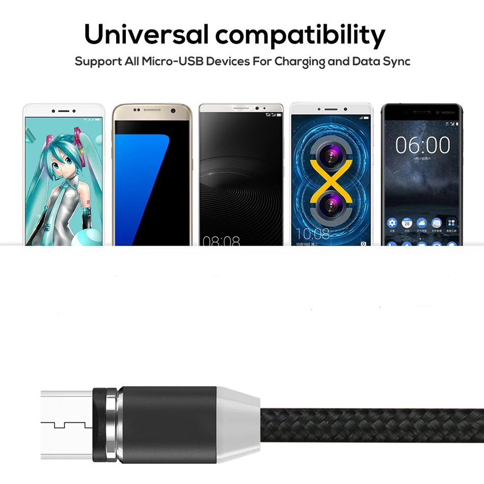 Магнитный USB кабель для huawei samsung type C type-C зарядный USB C Магнитный кабель Micro USB шнур для мобильного телефона провод для iPhone провод