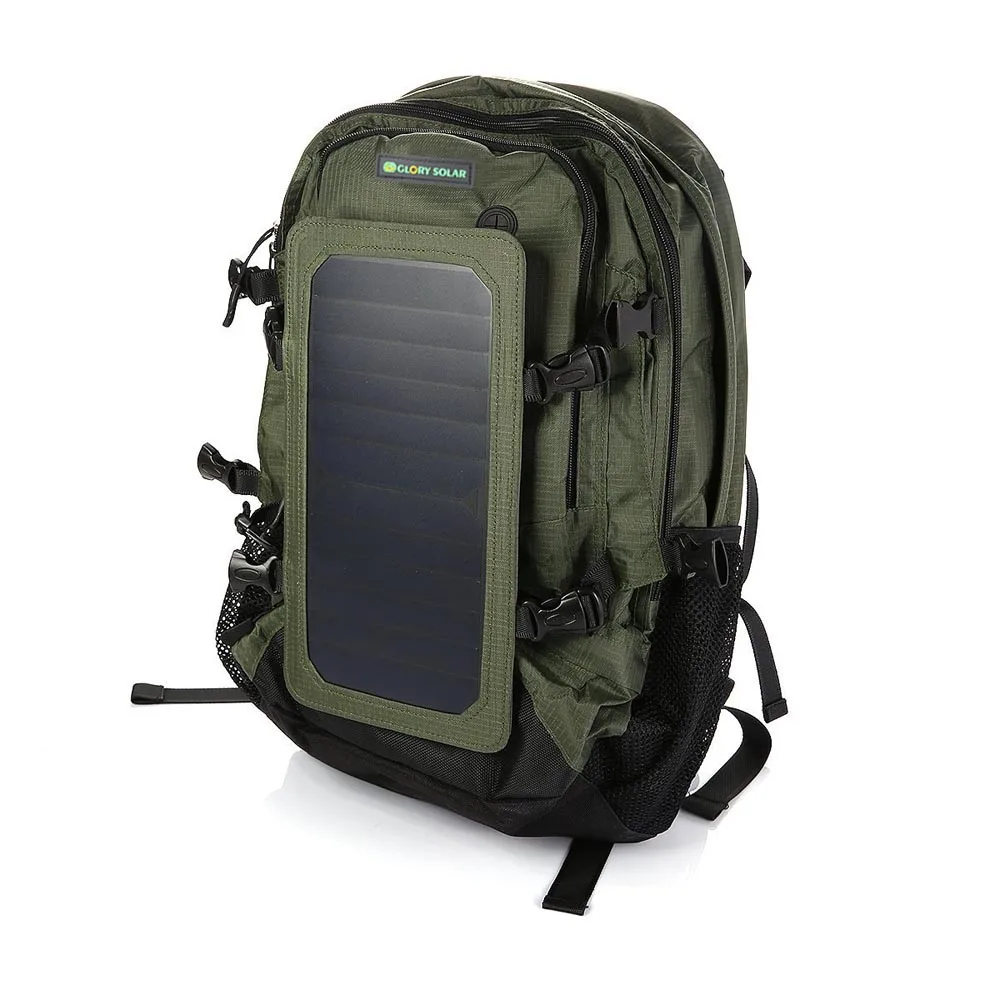 

6.5W 35L Travel Hiking Cycling Solar Power Charge Backpack with 2 Water Bottle Bags