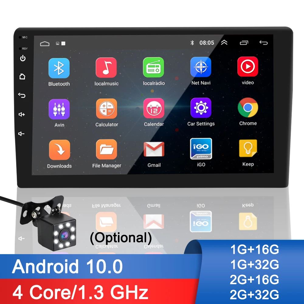 

9 Inch 1G/2G Android 10.0 4 Core Car Radio Universal Auto Stereo Android Multimedia Player 2 Din GPS WIFI Bluetooth Player