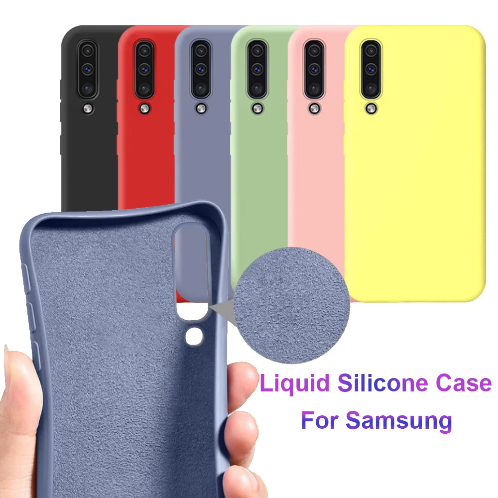 Оригинальный жидкий силиконовый чехол для Samsung A30 A30S A50 A50S S A 30S 50S Coque A70 A20 A40 A60 M40 S10