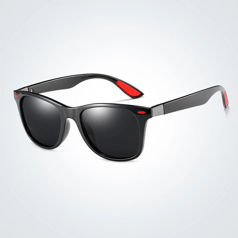 NEW DESIGN Ultralight TR90 Polarized Sunglasses Men Women Driving Square Style Sun Glasses Male Goggle UV400 Gafas De Sol glass - Цвет линз: Sand black