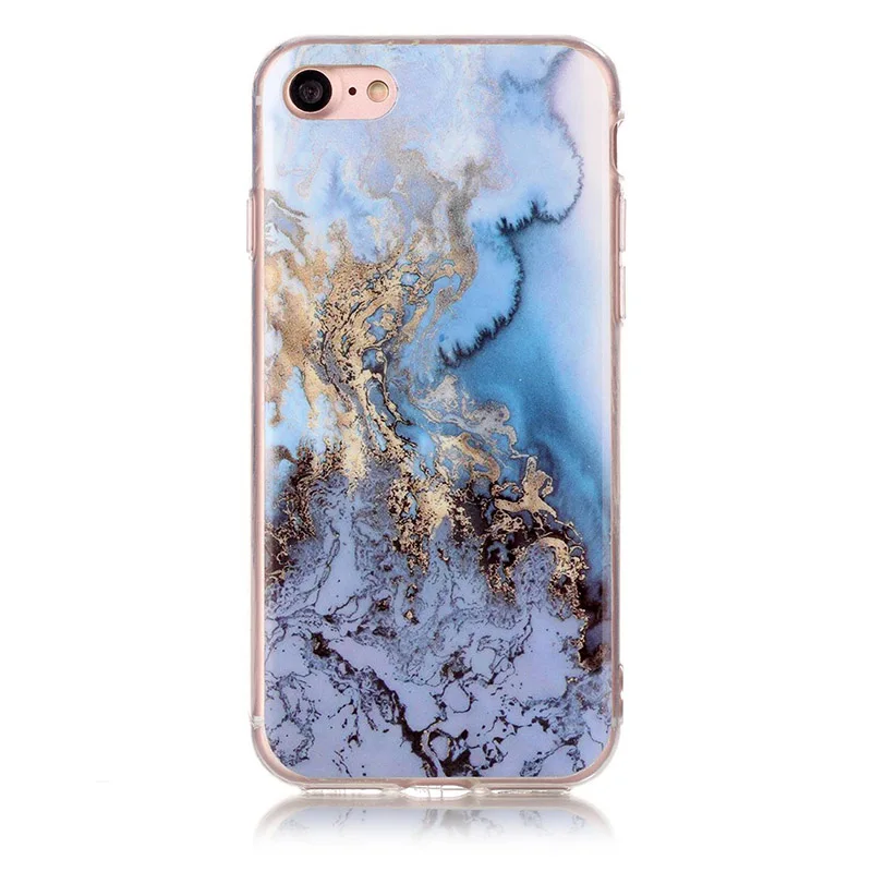 Для iPod touch 5 6 7 мраморный Мягкий ТПУ IMD Силиконовый чехол для iPhone 11 Pro Max XS Max XR X 5S SE 6 6S 7 8 Plus Fundas Coque - Цвет: Sea Blue