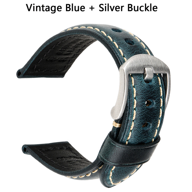 Oil Wax Genuine Leather Watch Band 20mm Watch Bracelet For Huawei Watch Watchbands For Samsung Galaxy Smartwatch Strap