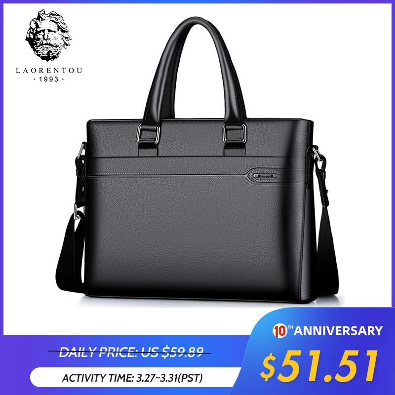 ^*Best Offers Мужской деловой портфель LAORENTOU, из натуральной кожи, для ноутбука, через плечо, качественный кожаный портфель для ноутбуков ^*Best Offers Мужской деловой портфель LAORENTOU, из натуральной кожи, для ноутбука, через плечо, качественный кожаный портфель для ноутбуков