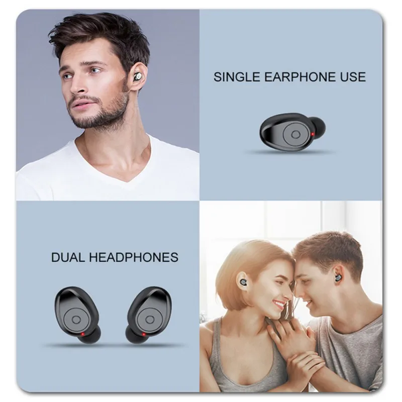 TWS V5.0 Bluetooth беспроводной с зарядным устройством 1300 мАч практичные наушники