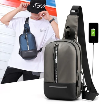 

Young Fashion Sling Bag for Men Women Square Cross Body Bag Waterproof Reflective Safety Strip