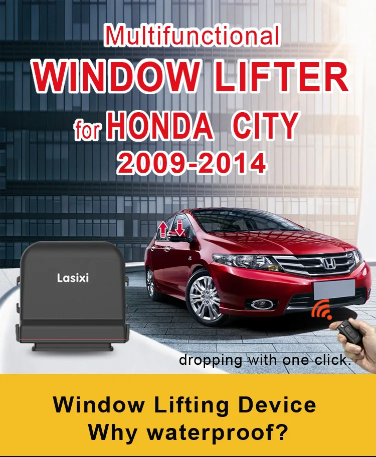 Для автомобильных окон подъёмник для HONDA CITY 2009- Пульт дистанционного управления для подъема окна падения с 1 кликом закатать 4 двери управляющее устройство