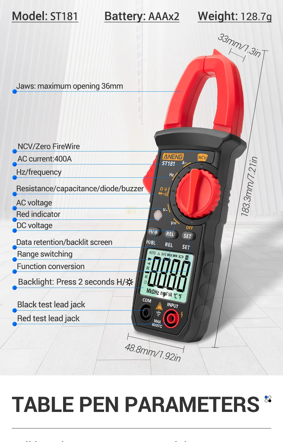 ac atual 4000 contagens multimeter amperímetro tensão