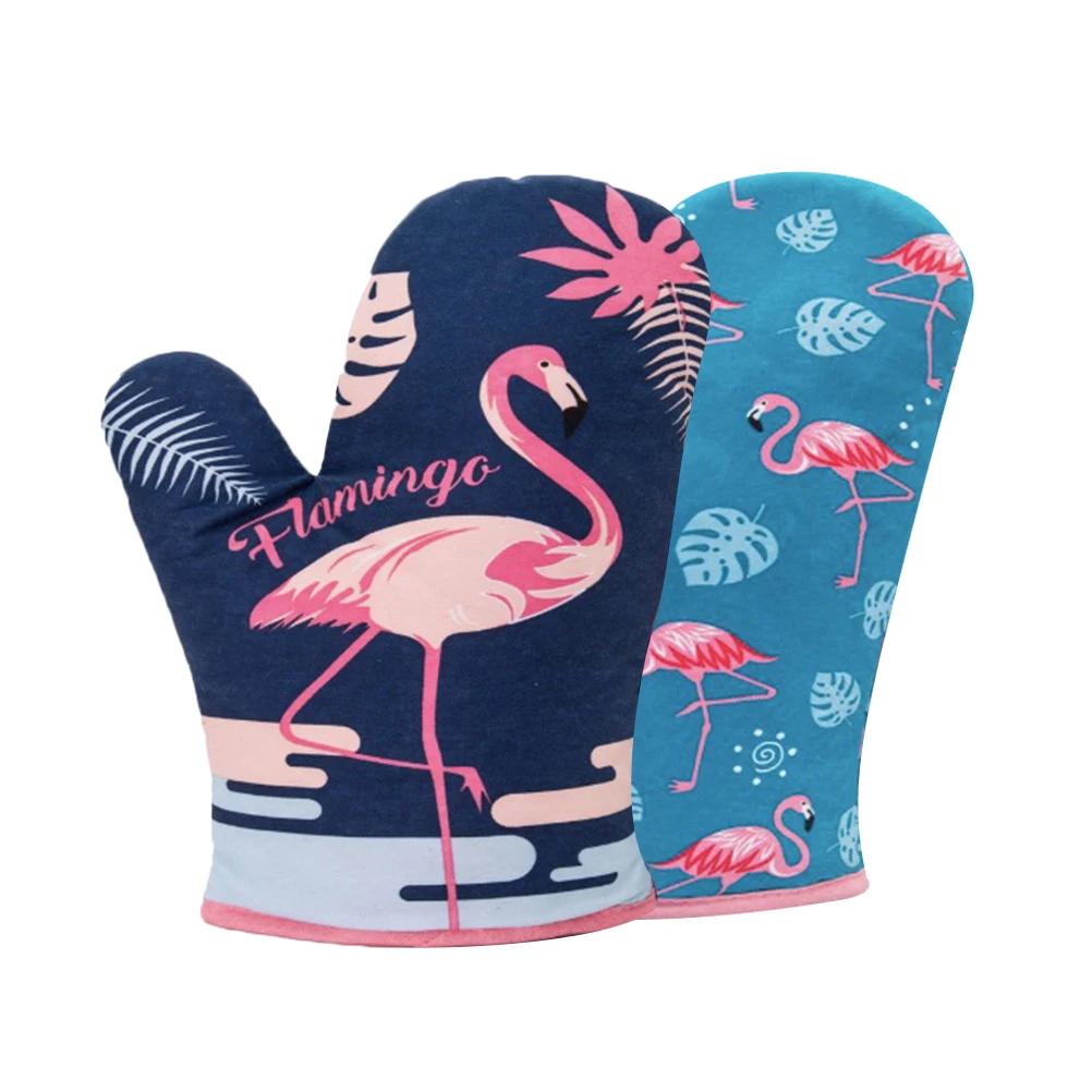 1 Pair Oven Mitts Durable Practical Useful Portable Microwave Mitt Kitchen Glove for Restaurant Bakery Home