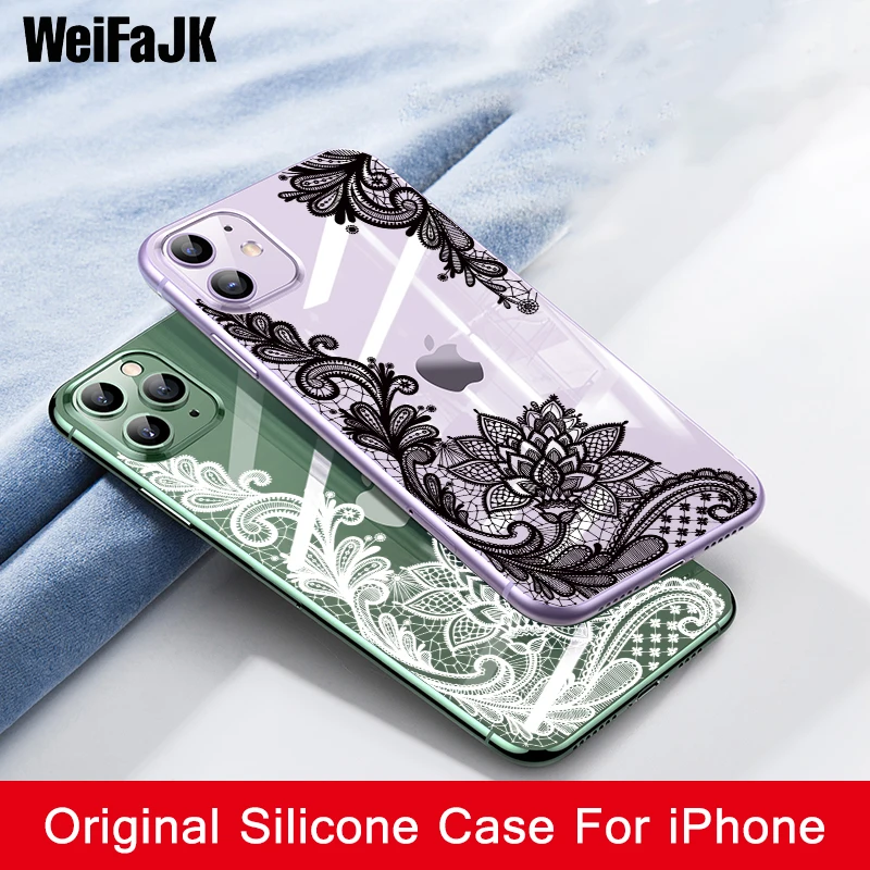 Роскошный чехол для телефона iPhone 11 Pro Max 8 7 6 6s Plus чехлы с 3D кружевными цветами