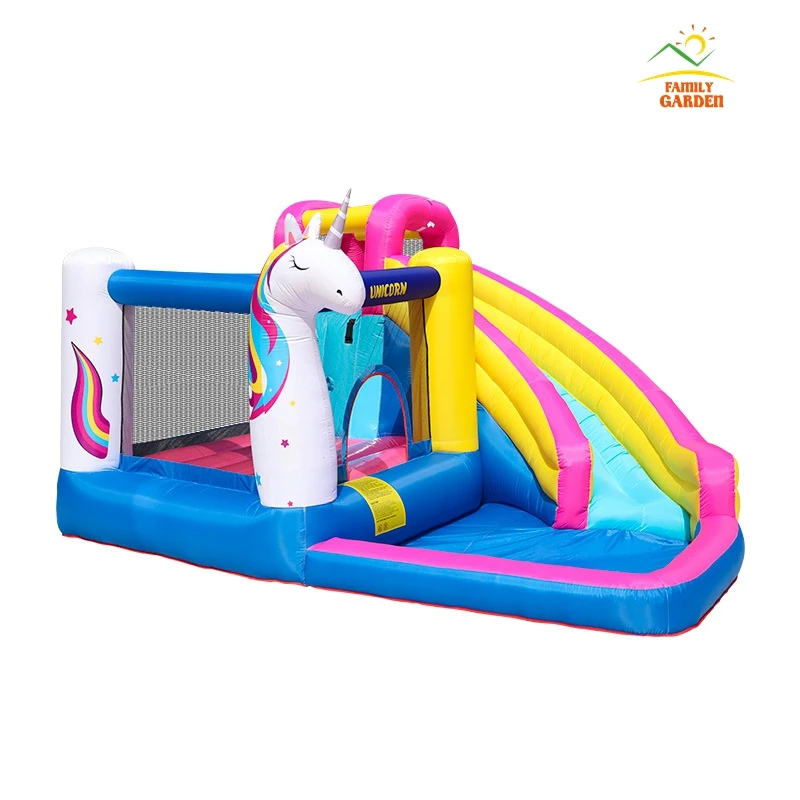 Toboggan Gonflable Avec Souffleur Theme Licorne Maison Chateau Aliexpress