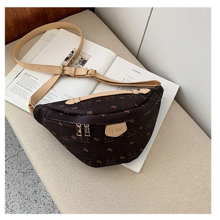 Роскошная брендовая поясная сумка для женщин, кожаная поясная сумка, модная винтажная женская сумка с принтом, Большая вместительная сумка на плечо