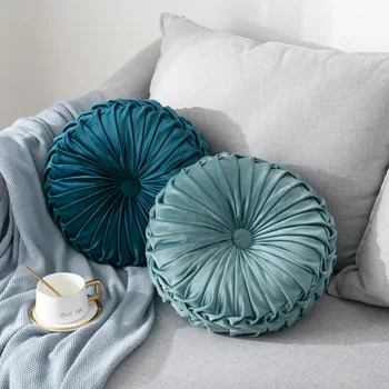 

2019 home sofa chair bed car decoration velvet pleated round pumpkin pillow sofa cushion floor pillow decoration00.