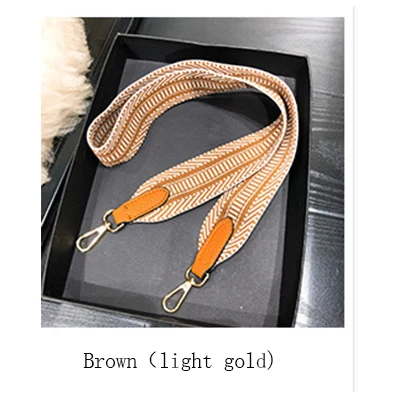 brown(light gold) Сумка с широким ремнем на плечо аксессуары для женщин Сумка ремень сумка для камеры Полосатый ремень сменная сумка на плечо регулируемые длинные сумочки - Цвет: brown(light gold)