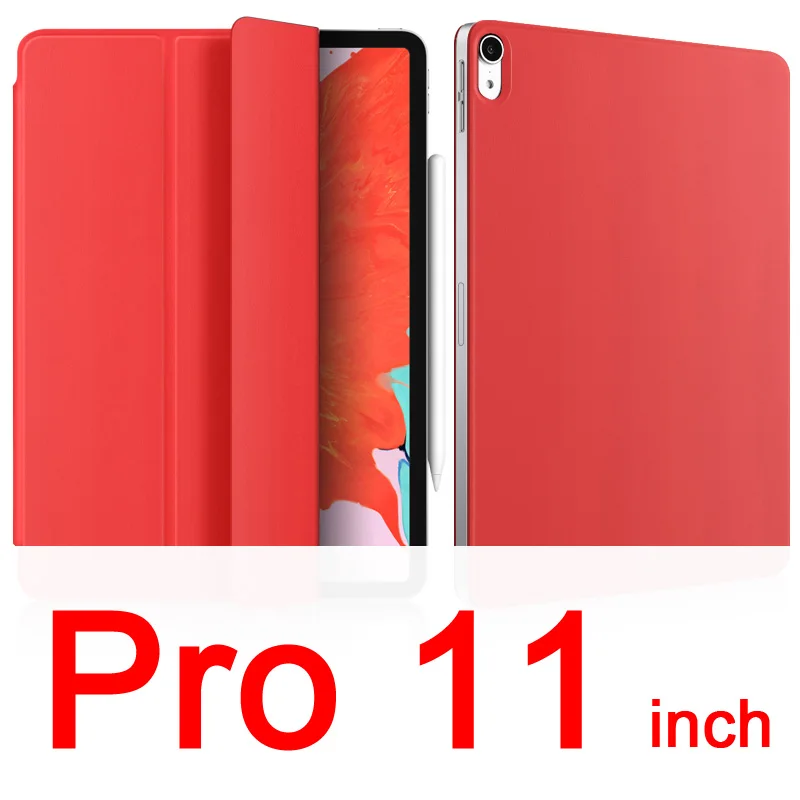 Чехол для лица ID 11 12,9 дюймов iPad Pro, Магнитный ультра тонкий элегантный чехол с подставкой Чехол с поддержкой зарядки - Цвет: Red for Pro11