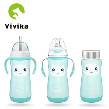 

250ML/300ML Double Insulation Stainless Steel with Handle Automatic Straw 3-in-1 Multifunction Baby bottles