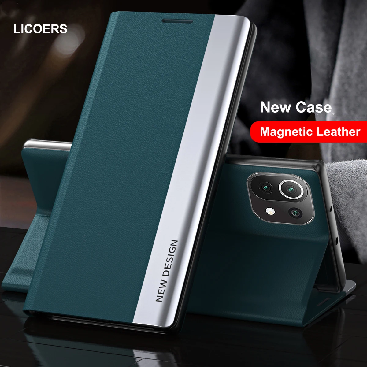 Per Iphone 13 Pro Max 13Pro Mini Custodia 4 ° Nuovo Flip Magtnetic Adsorbimento Automatico Placcatura In Pelle Copertura Del Supporto Protezione Compl