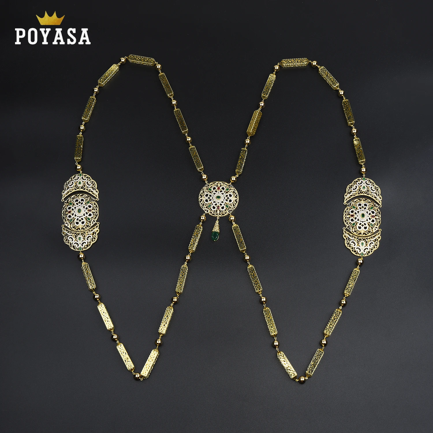 

Golden National Brand Design of Bride's Back Chain for Women's Wedding Chest decoration