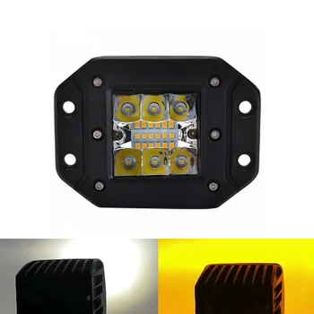 

1Pcs ECAHAYAKU 3 inch Square Led Work Light Cubes Dual color Flashing No Extra Controller for Offroad SUV Jeep Hummer ATV Motor