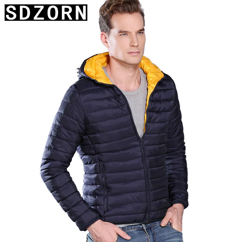 

Mens Hooded Jacket Plain Padded Parka Simple Warm Coat for Men 2019 New Fall Winter Bottoming Outwear