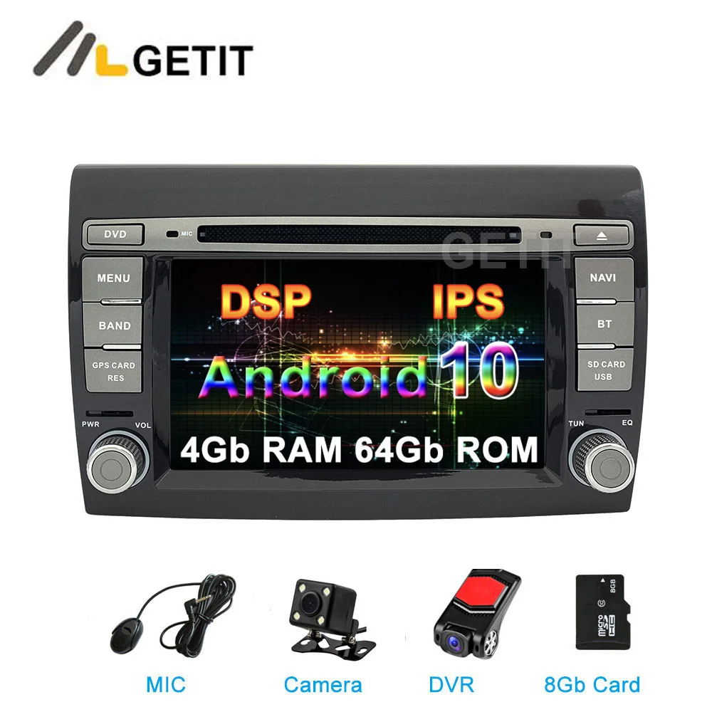DSP Android 10 автомобильный DVD мультимедийный плеер для Fiat Bravo 2007- Автомобильный Радио Стерео gps навигация