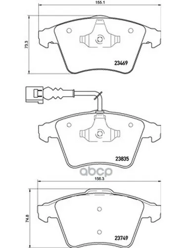 Колодки Тормозные Дисковые Передние Vw Touareg(7la, 7l6, 7l7) 10/02-05/10 Brembo арт. P85149