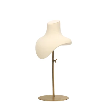 

New White Pendent Jewelry Display Stand Three Color Size Mannequin Microfiber Portrait For Necklace Long Chain Show-off Rack