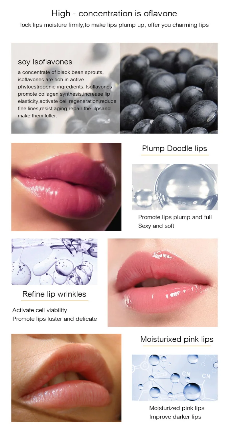 Lip Care Serum Instant Volum Sing Lip Plumper Moisturizing Repairing Reduce Lip Fine Line Mask Collagen Lip Plump Lip Gloss