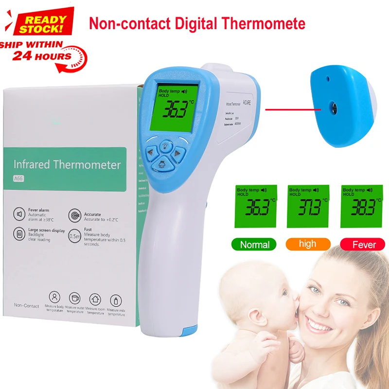

Non-Contact Digital Thermometer Gun Multifunction Infrared Thermometer Baby Adult Temperature Measurement Device
